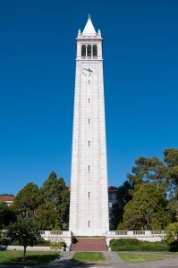 The Sather Tower on the UC Berkeley campus in Berkeley, California.